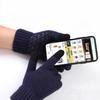Winter Touchscreen Gloves Men Large Size Thermal Anti-Slip Cold Weather Riding Knitted Double Layer Thick Fleece Lined