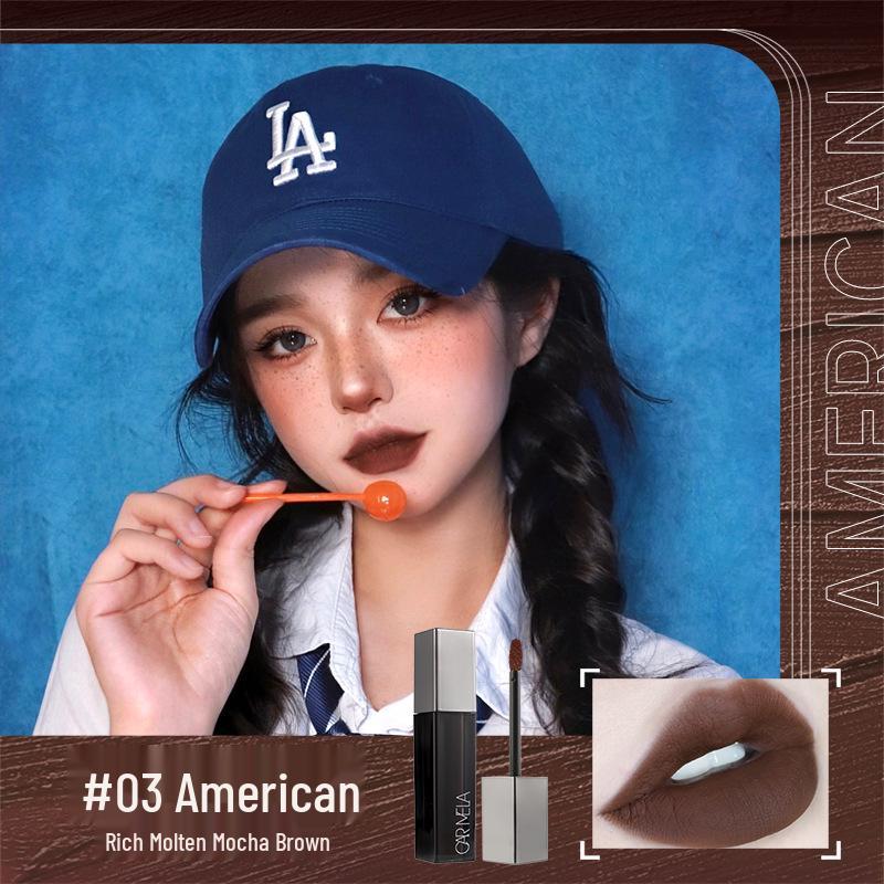 CARMELA Lipstick K04 Milk Coffee Matte Lip Glaze - Autumn/Winter Whitening Authentic.