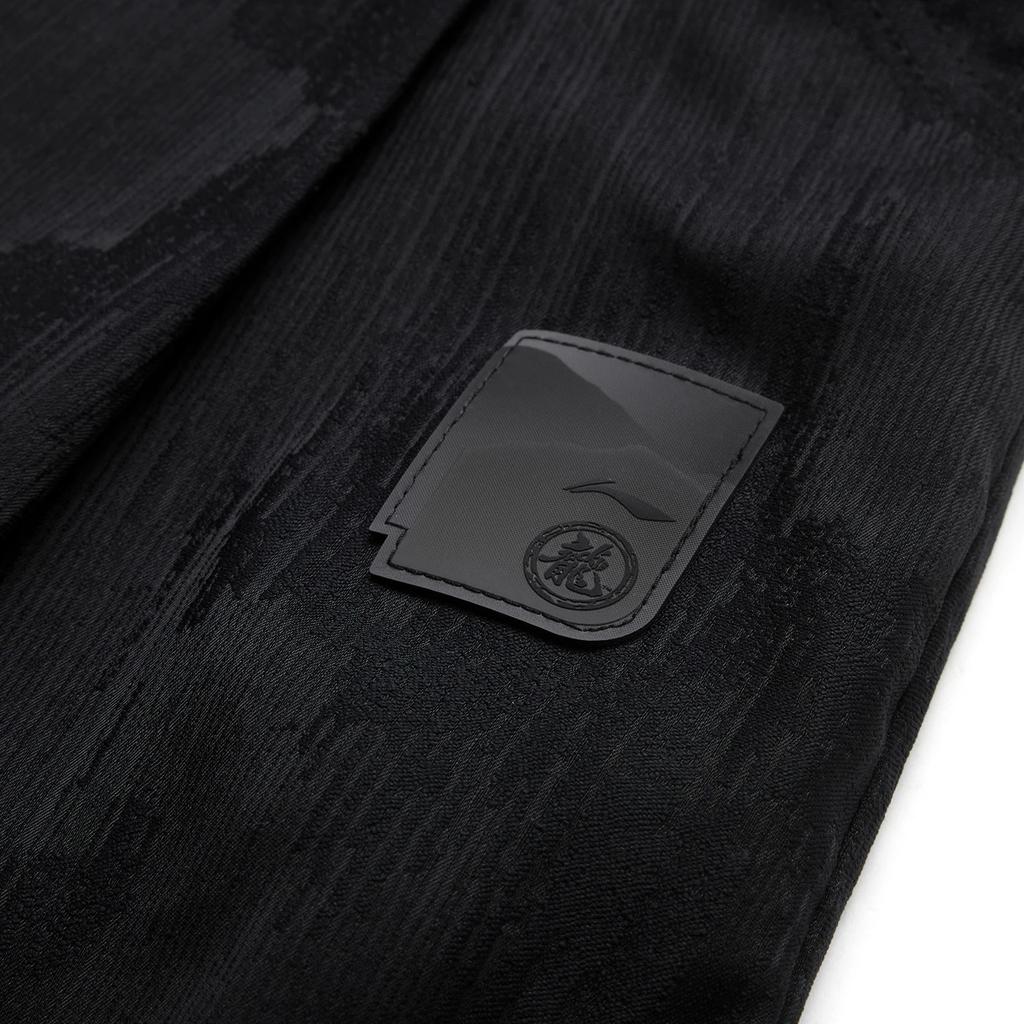 Li Ning X Jackie Chan Collaboration Kung Fu Series Solid Color Mid Waist Drawstring Straight Leg Comfortable Nine Point Casual Pants AKQU005-1