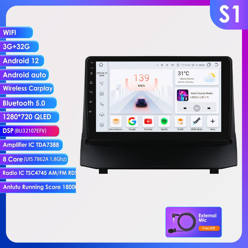 Autoradio Android 2din pentru Ford Fiesta 2009 - 2017 Radio auto Multimedia Player video Navigație GPS Ecran inteligent Unitate principală Carplay 4G WIFI DSP