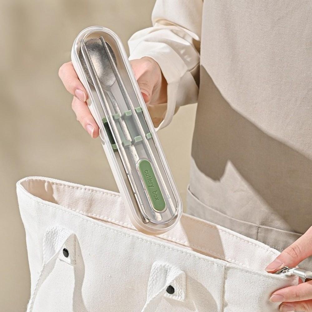 2 in 1 Student Cutlery Lightweight Camping Spoon Tableware Travel Flatware  Kitchen Accessories