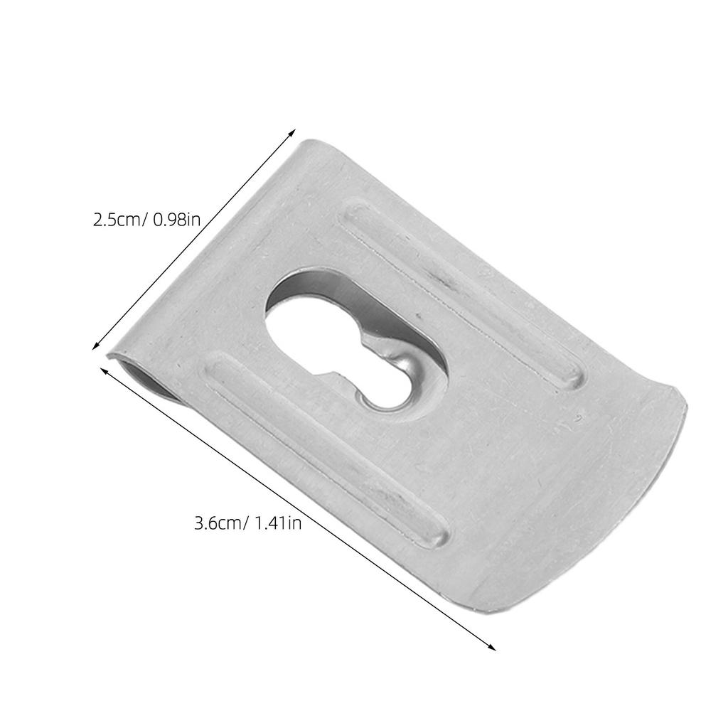 20Pcs Round-Edged Stainless Steel Tape Measure Belt Clip Metal Hook Attachment for Carpenters Uniform Officers