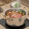 Double Handle Stainless Steel Soup Pot with Glass Lid Hot Pot Pots Slow Cooker Cooking