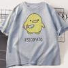 Psicopato T Shirt Men Women Cute Duck with Knife Tshirt Casual Short Sleeve Printed Round Neck T-shirt Streetwear Loose