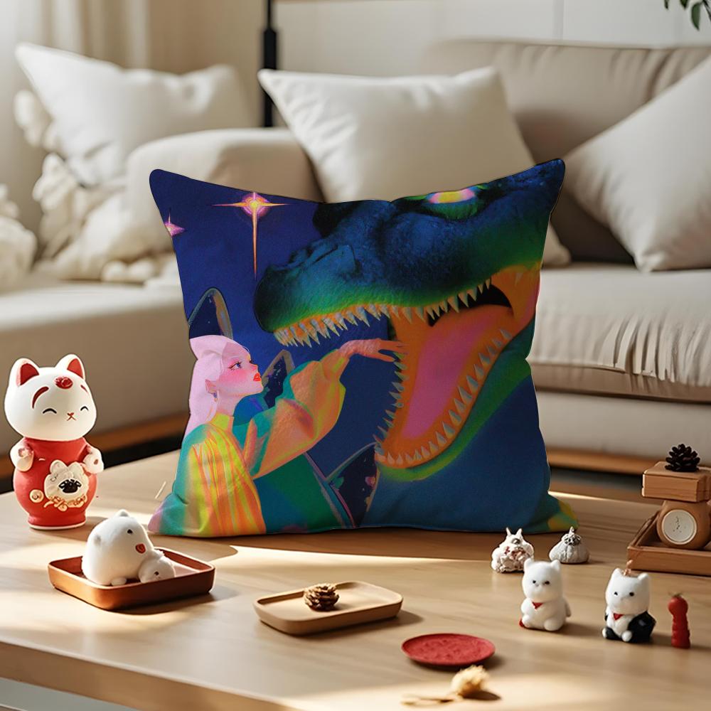 Neon Dream Cushion Cover Anti-dustmite Pillowcase Invisible Zipper Silky Short Plush Sofa Cushion Cover