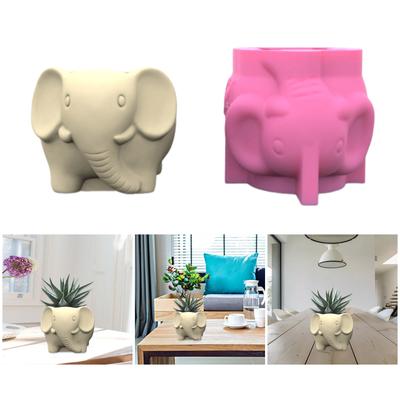 Unique Elephant Shaped Succulent Pots Mould Silicone Epoxy Mould for Plant Vase Stylish Home Ornament Crafting Molds