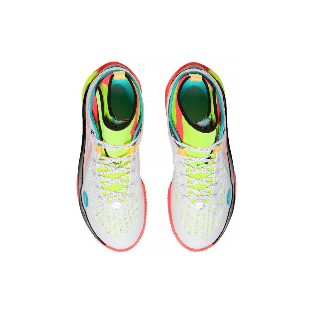 Li Ning 808 2 ULTRA Cushioning Slip Resistant Abrasion Resistant High top Basketball Shoes Men's White Green Red ABAT007-4