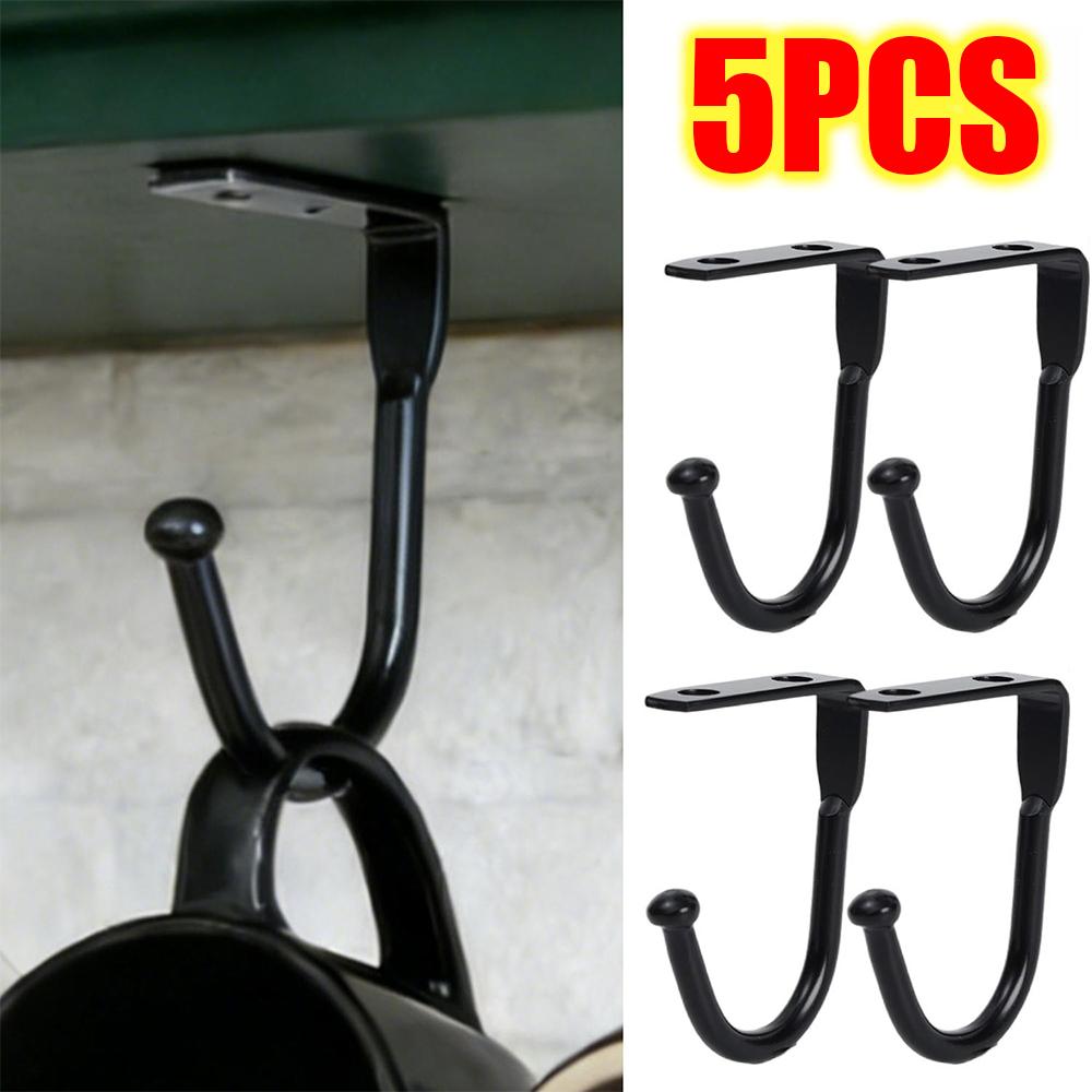 Screw Mounted Ceiling Hook, Heavy Duty Hanger For Kitchen Closet, J-shaped Hanging Hook for Towel Cup Clothes Multi-Purpose Hook