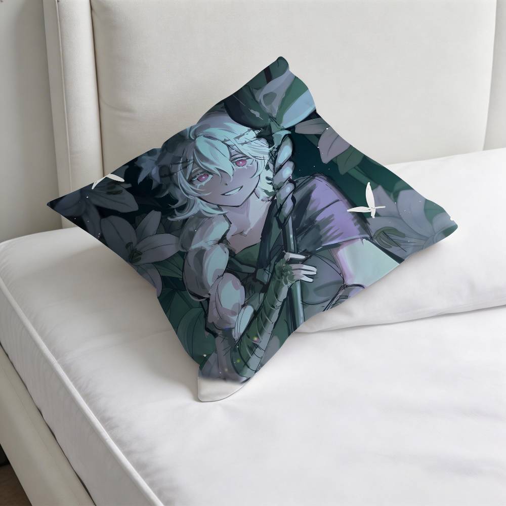 

RRun Kingdom White lily Cookie Decorative Square Pillow Cover Modern Cushion Case for Living Room Bedroom 30x30 cm