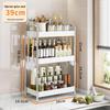 Cream White 3-Tier Stainless Steel Kitchen Spice Rack