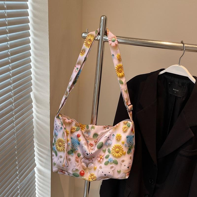 Lazy cartoon big bag women's new casual versatile shoulder messenger bag commuter tote bag