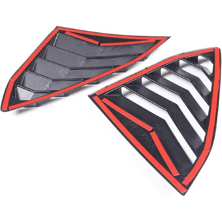 Rear Side Window Louvers Cover Trim for Corvette C8 2020-2025 Racing Style Triangular Window Glass Blinds for Chevrolet Corvette C8 Manual