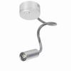 AC85-265V 3W Warm White LED Reading Study Bed Lamp With Gooseneck OFF/ON Switch(3W Warm White)