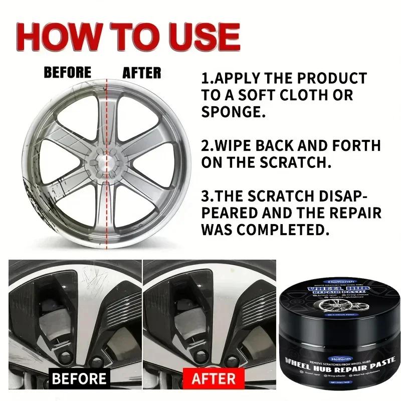 Wheel Hub Repair Paste, Remove Scratches From Car Rims, Restore Shine & Refurbish Wheels