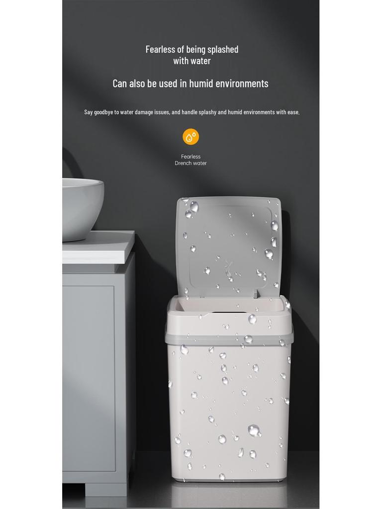 Smart Sensor Trash Can with Lid for Kitchen & Bathroom - Stylish Design, Perfect for Home & Gift Use