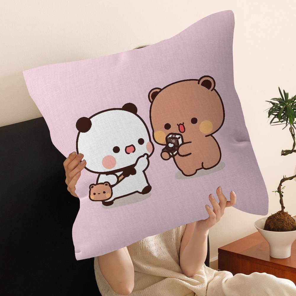 Bear Cartoon Kawaii DDudu BBubu Pillow Anime Pillow Sofa Bed Head Pillow Cover Cushion Cover 45x45 cm Fashion