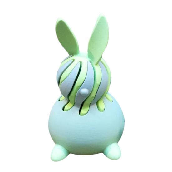 

3D Printed Spiral Rabbit Figurine Easter Small Bunny Decoration for Home Office Desk Bookshelf Decor