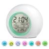 Creative Seven-Color Round Night Light Alarm Clock with Perpetual Calendar - Perfect for Kids' Bedrooms