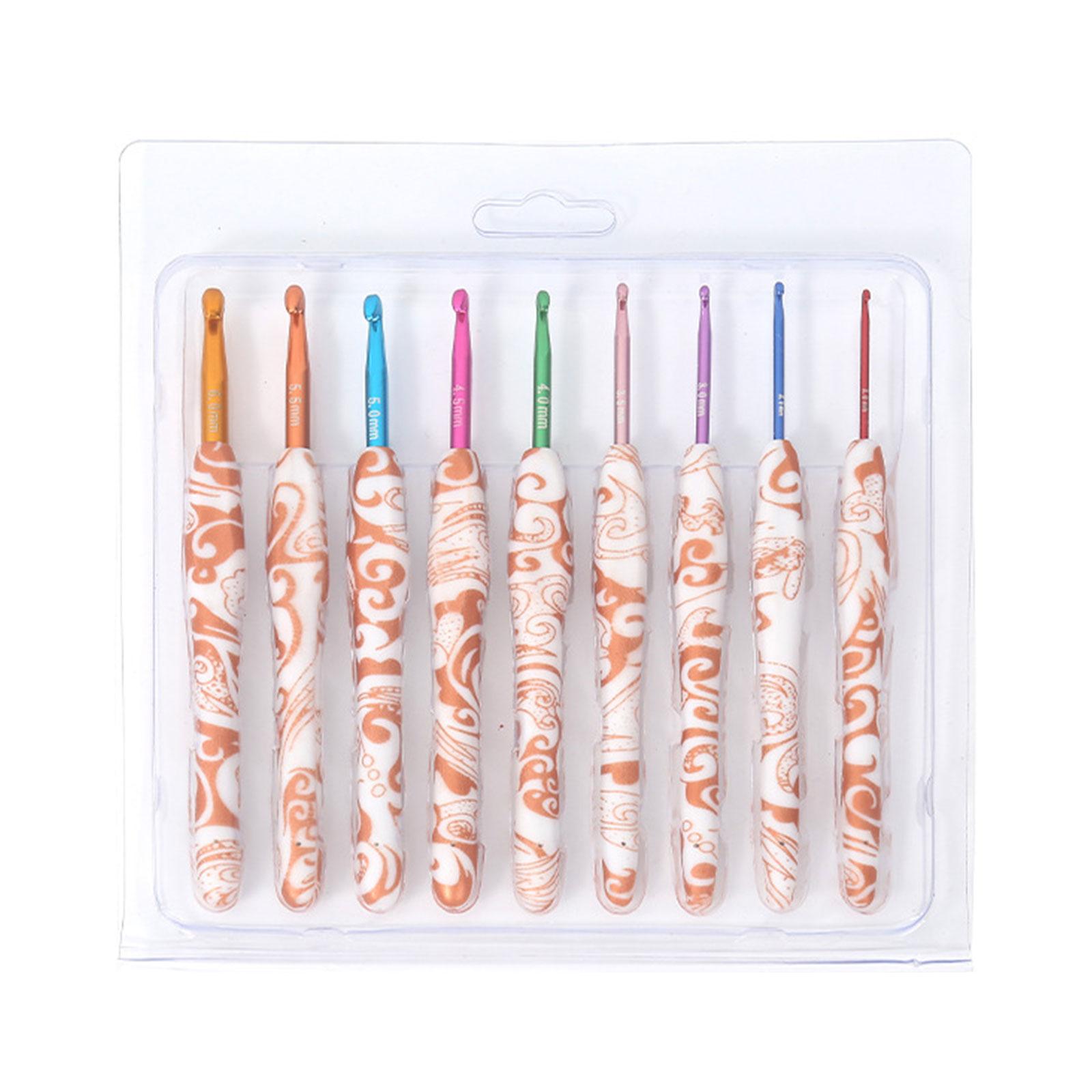 

9 шт. Эргономичная ручка Крючок для вязания 2 мм-6 мм Эргономичная игла для вязания Крючок для вязания с мягкой ручкой для начинающего любителя C