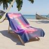 1pc Dreamy Sky with Rainbow Glow and Pink Clouds 2D Printed Microfiber Beach Towel, Quick Dry Super Absorbent. Great for Beach