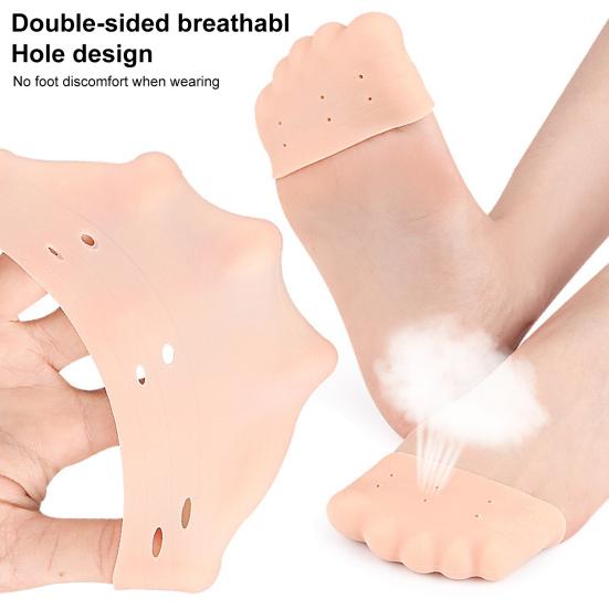 1 Pair Forefoot Pads Breathable Hole Design Ergonomic Curved Fit Soft Elastic Ballet Shoe Protectors Toe Cushion Pads