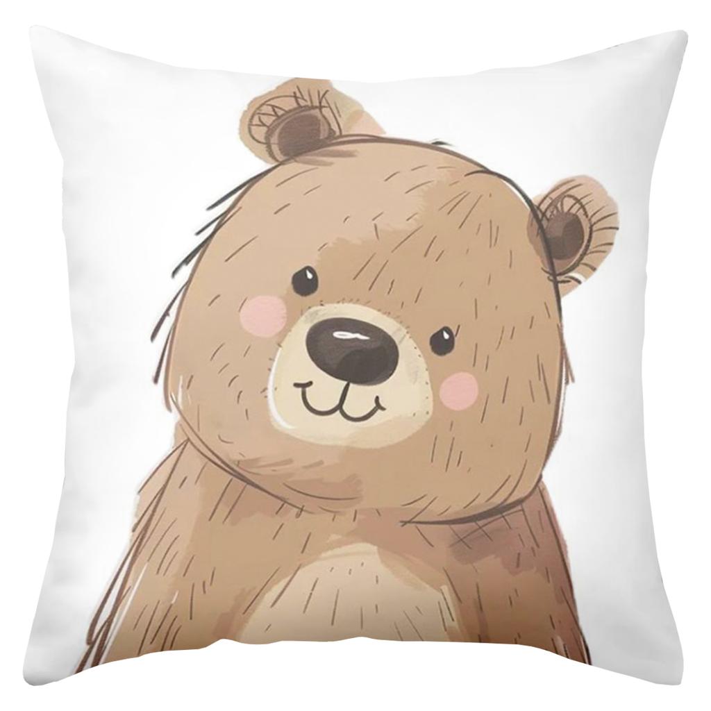 Cute Animal Printed Cushion Covers Giraffe And Bears Polyester pillowcase, sofa decorative cushion cov Headboard Pillow