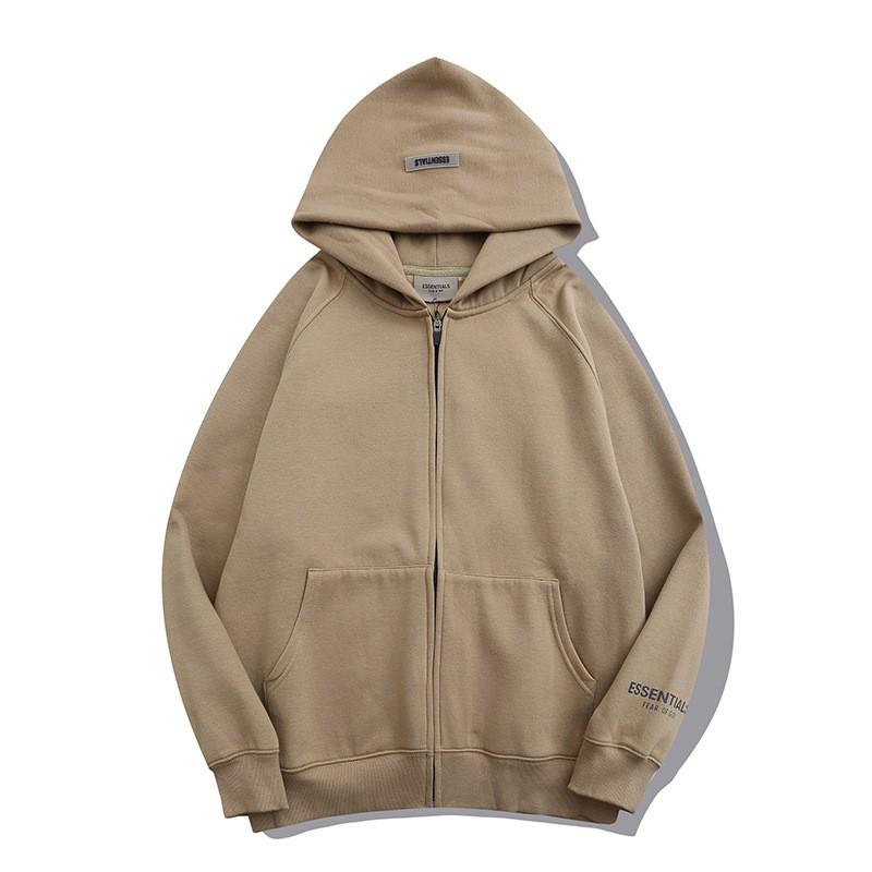 Unisex Oversized Fleece-Lined Hooded Zip-Up Sweatshirt With 3D Letter Print Cotton Blend Streetwear
