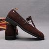 Fashion Luxury New Designer Men's Pointed Tassels Suede Leather Flats Shoes Male Loafers Homecoming Wedding Dress Zapatillas Hombre