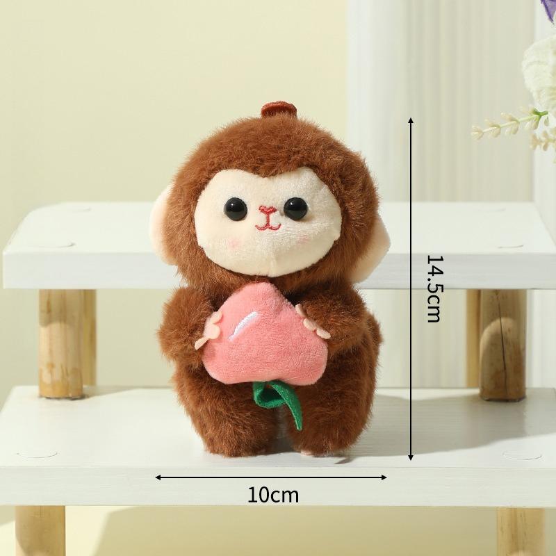14cm Cartoon Plush Monkey Keychains Stuffed Lovely Animal Backpack Decoration Pendants Boutique Dolls Plush Toys for Kids Gifts