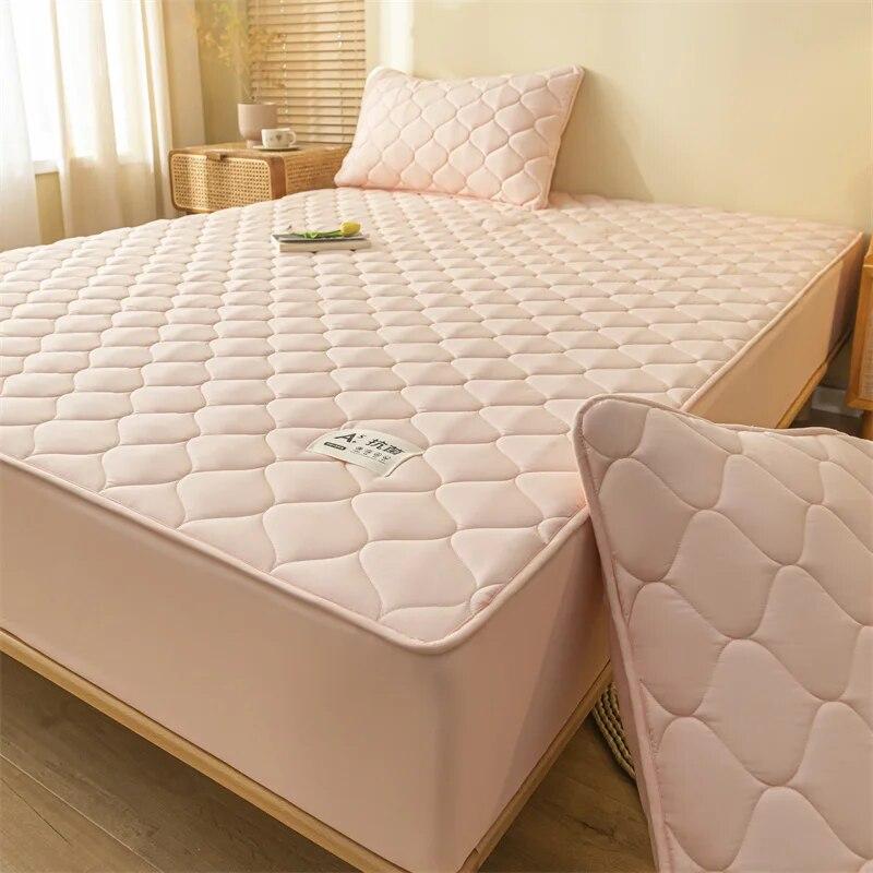 Thicken Mattress Cover Cotton Quilted Bed Cover Anti-bacterial Mattress Protector Topper Pad Soft Fitted Sheets Thick Bed Linens