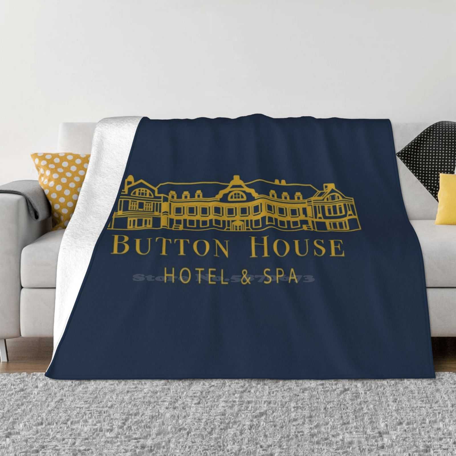 Button House Hotel & Spa Soft Warm Light Thin Blanket Ghosts House Hotel Logo 30x40in