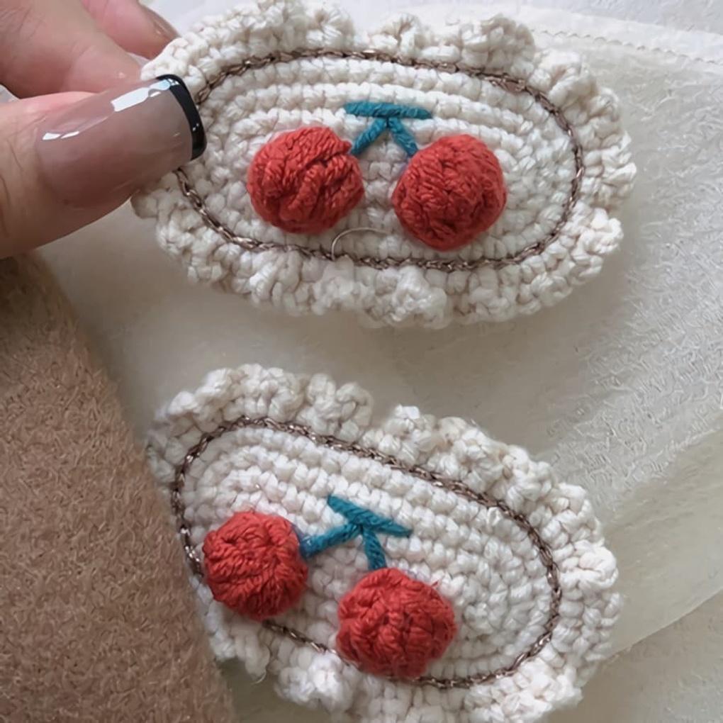 Women s Accessories Cherry Frill Hairpin Hairpin ivory