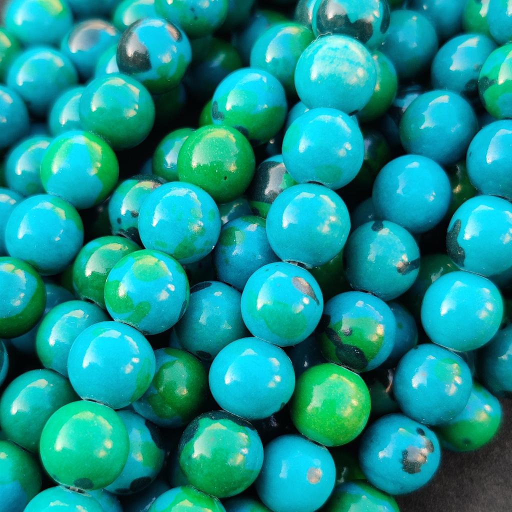 14-15 Inch Strand Synthetic Chrysocolla Round Beads, 6mm 8mm 10mm Choices Size Beads, 1 Strand Bead.