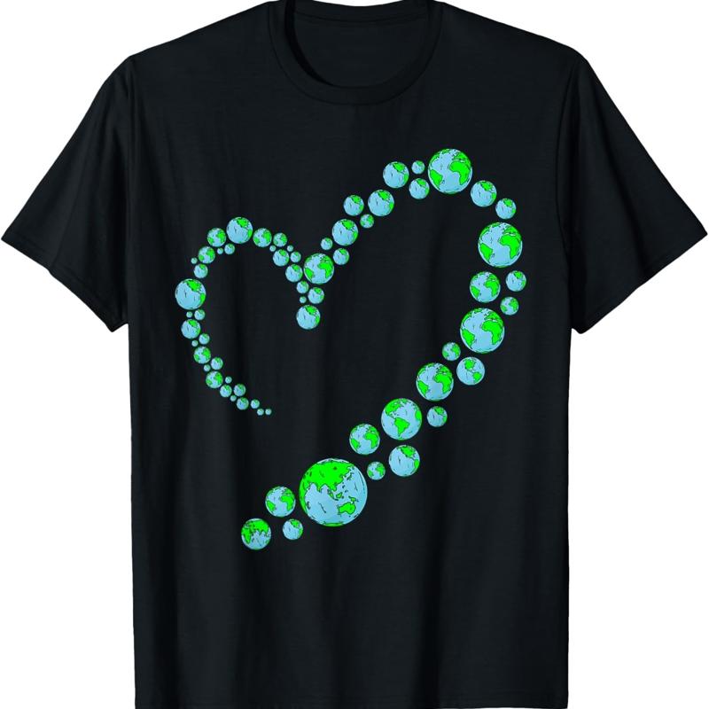 

Heart Earth Day Cute Save The Planet Environmentalist T Shirt - Men s Summer Cotton Graphic Tee S разноцветный