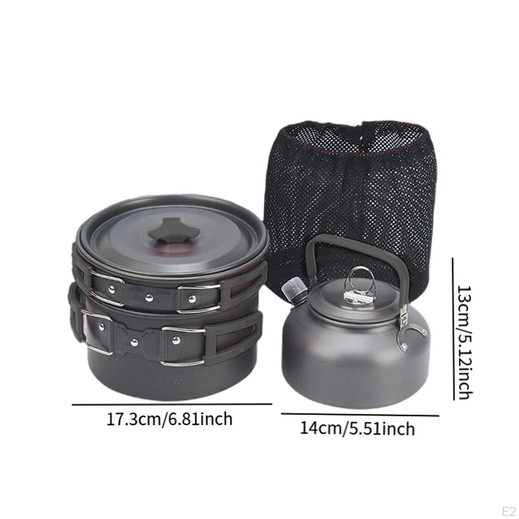 Camping Cooking Set ,Pot Pan Kettle ,Compact, Utensils Folding Cookware Kit with Storage Bag for