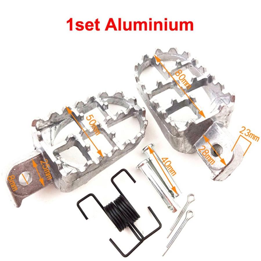 Pair Aluminum Motocross Wide Fat Foot Pegs Footrest For Kawasaki KLX110 CSL2017