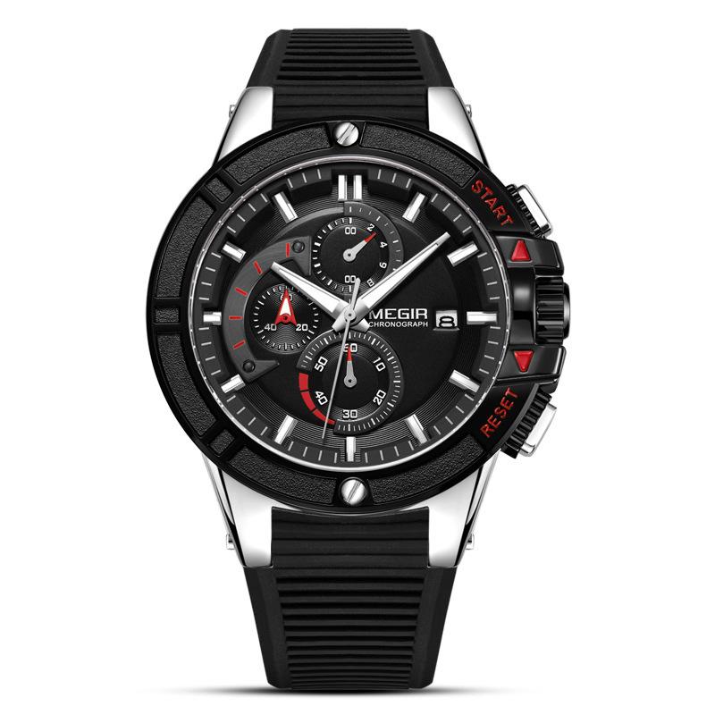 Herrenuhr, Mode Sport Multifunktions-Chronograph Quarz Uhr Herren 2095