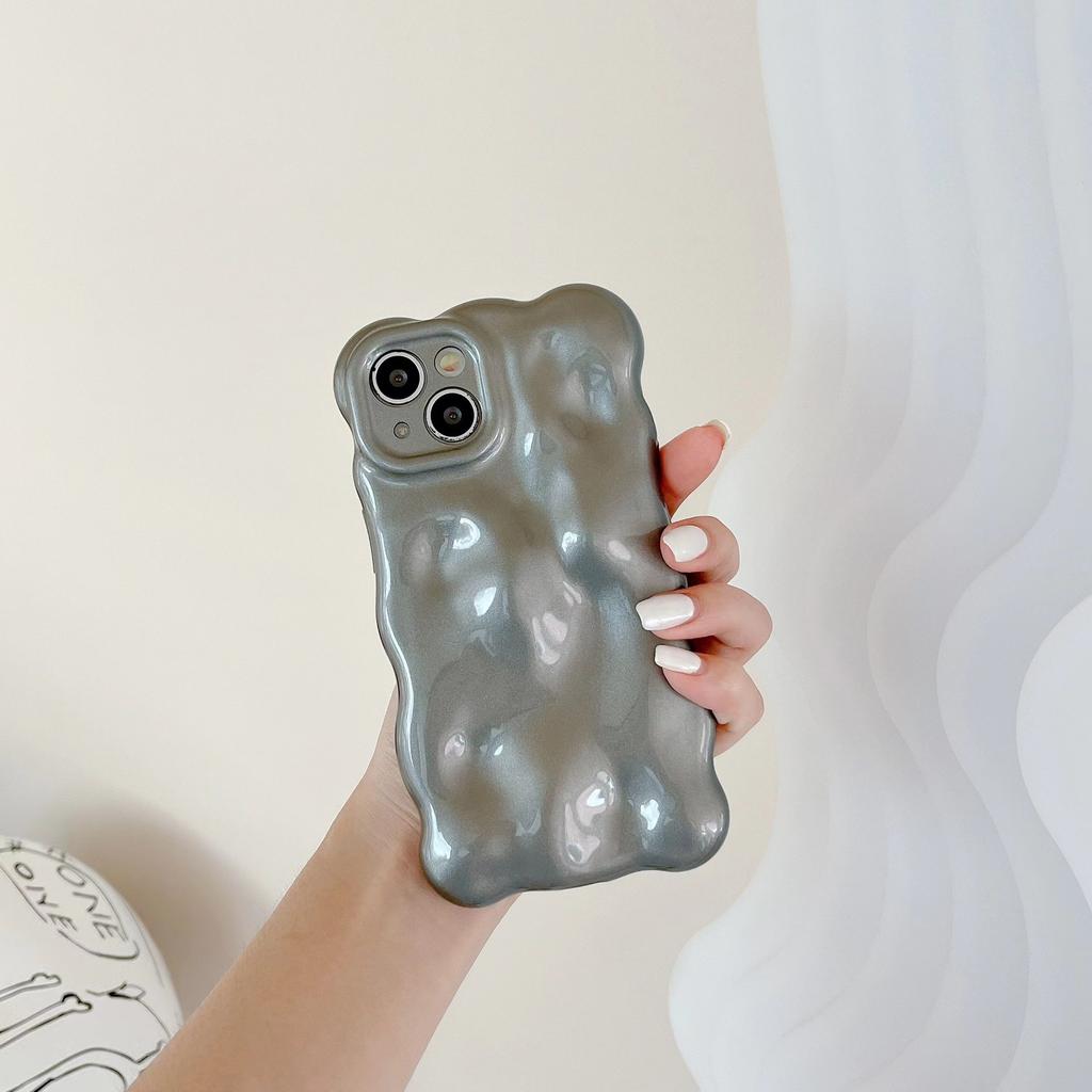 3D Bubble Wave Pattern Phone Case For iPhone 15 14 13 12 11 Pro Max 14promax 14pro Soft Shockproof Back Cover