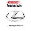Autocolante cu logo metalic pentru volan, proces de înaltă calitate placat electric, 64mm 77mm, pentru Lexus ES240 ES250 IS250 LX460 RX270 RX300 RX350