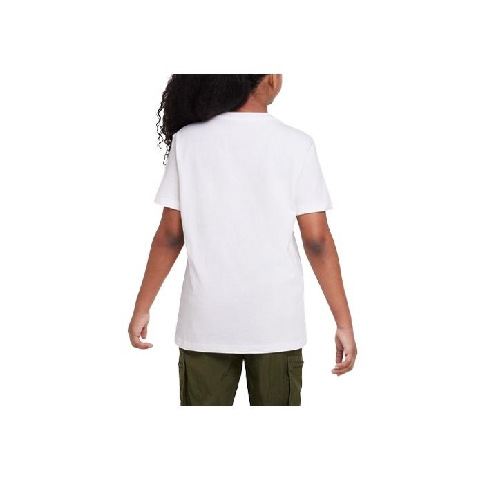 Nike Sportswear Balloon Letter Print Loose Casual Round Neck Short Sleeve T-Shirt Kids Tops White FD0853-100
