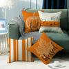New Warm Color Pillow Case Orange Maple Leaf Pumpkin Element Car Cushion Linen Lumbar Cushion Pillow
