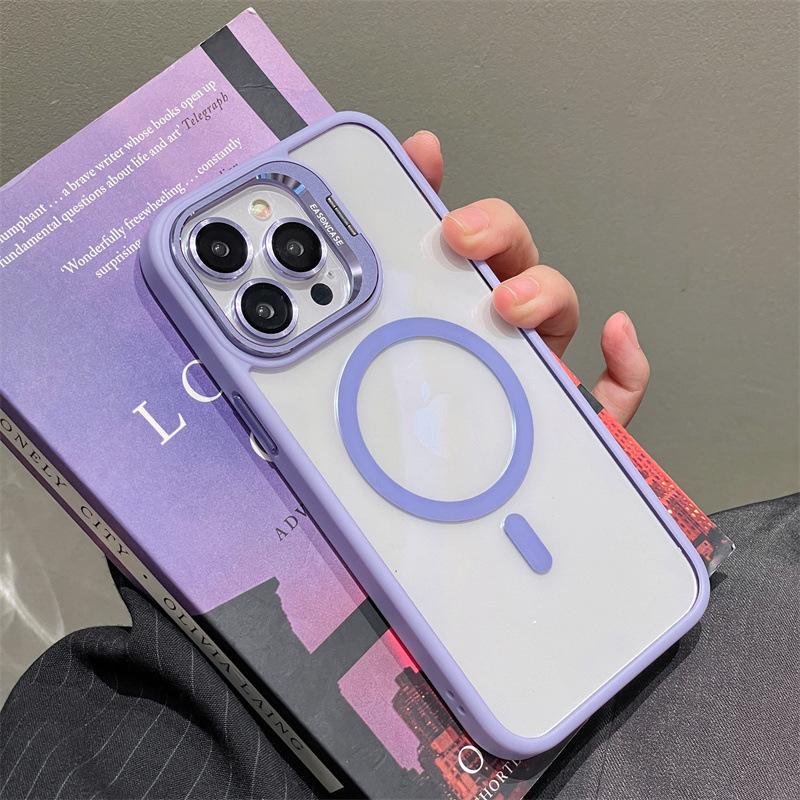 Applicable To IPhone 15 Mobile Phone Case Magnetic Lens Film Apple 16 Promax Protective Case 14 Invisible Bracket