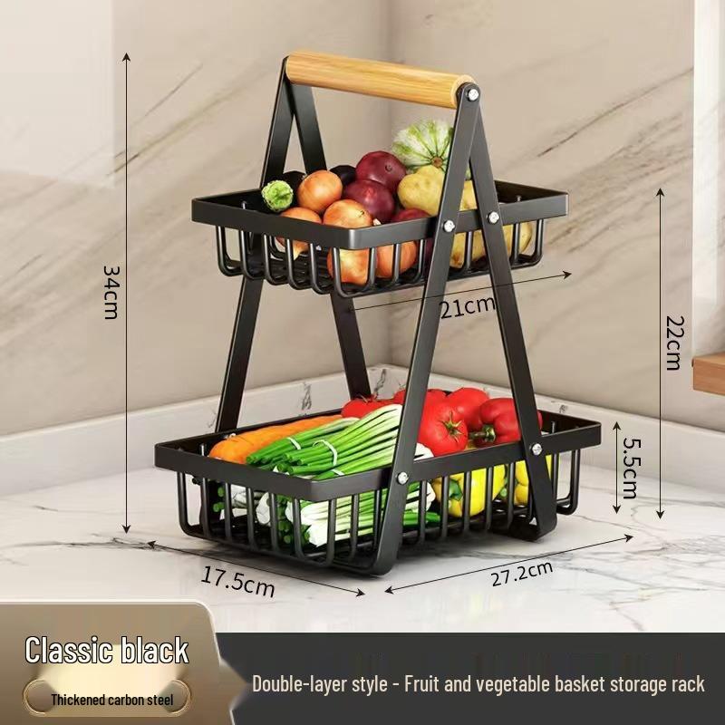 Detachable Multi-Layer Fruit & Snack Storage Rack for Kitchen & Living Room