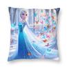 Kawaii Queen Frozen Princess Elsa  Pillowcase Soft Polyester Cushion Cover Gift  Pillow Case Cover Home Zippered 40X40cm