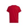 Adidas Originals Trefoil T-Shirt Solid Color Logo Letter Print Short Sleeve Kids Tops Red IB9929