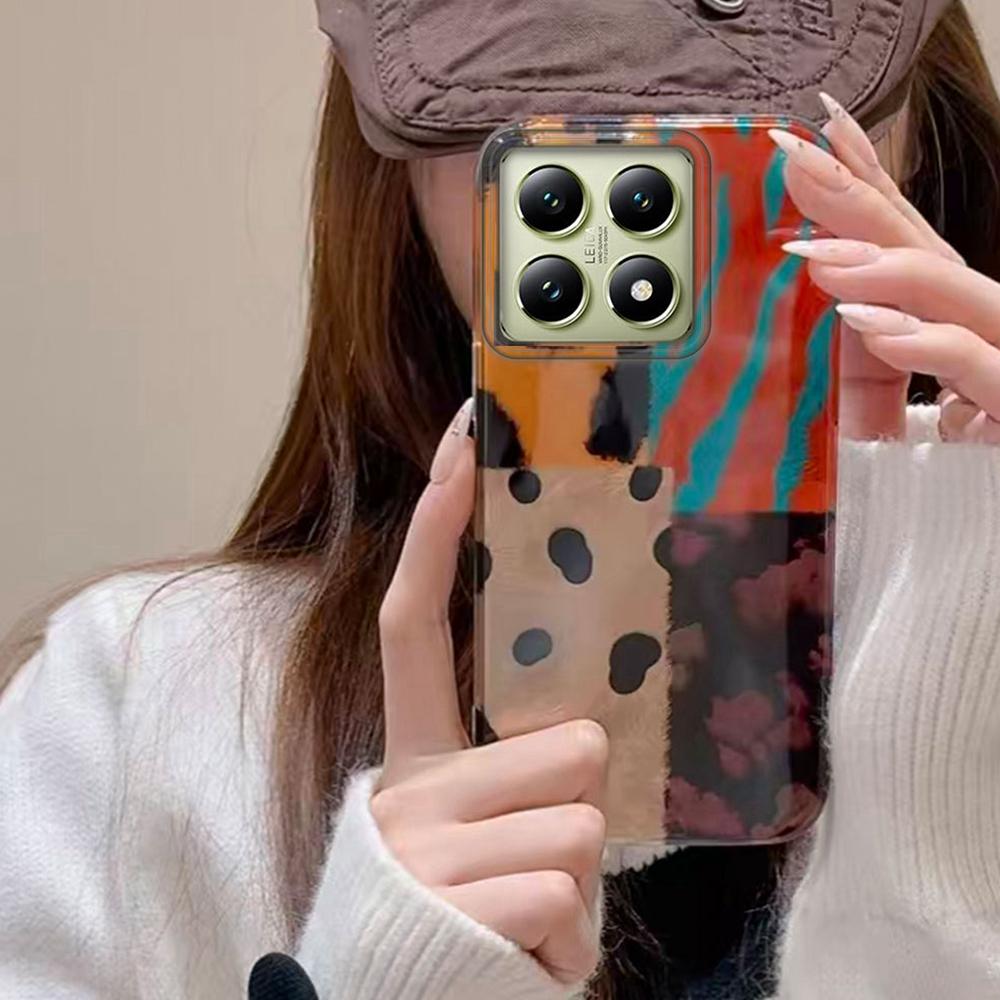 Phone Case for Xiaomi 14T 15T 13T Pro 11 Lite Poco X3 M5S M6 X6 X7 X5 Pro C65 Korean Four-colorful Leopard Pattern Couple Cover