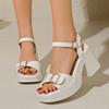 Thick-heeled Roman Sandals for Women Wear 2025 New Summer Fashion Casual Women's Shoes Waterproof Platform Wedge Heels
