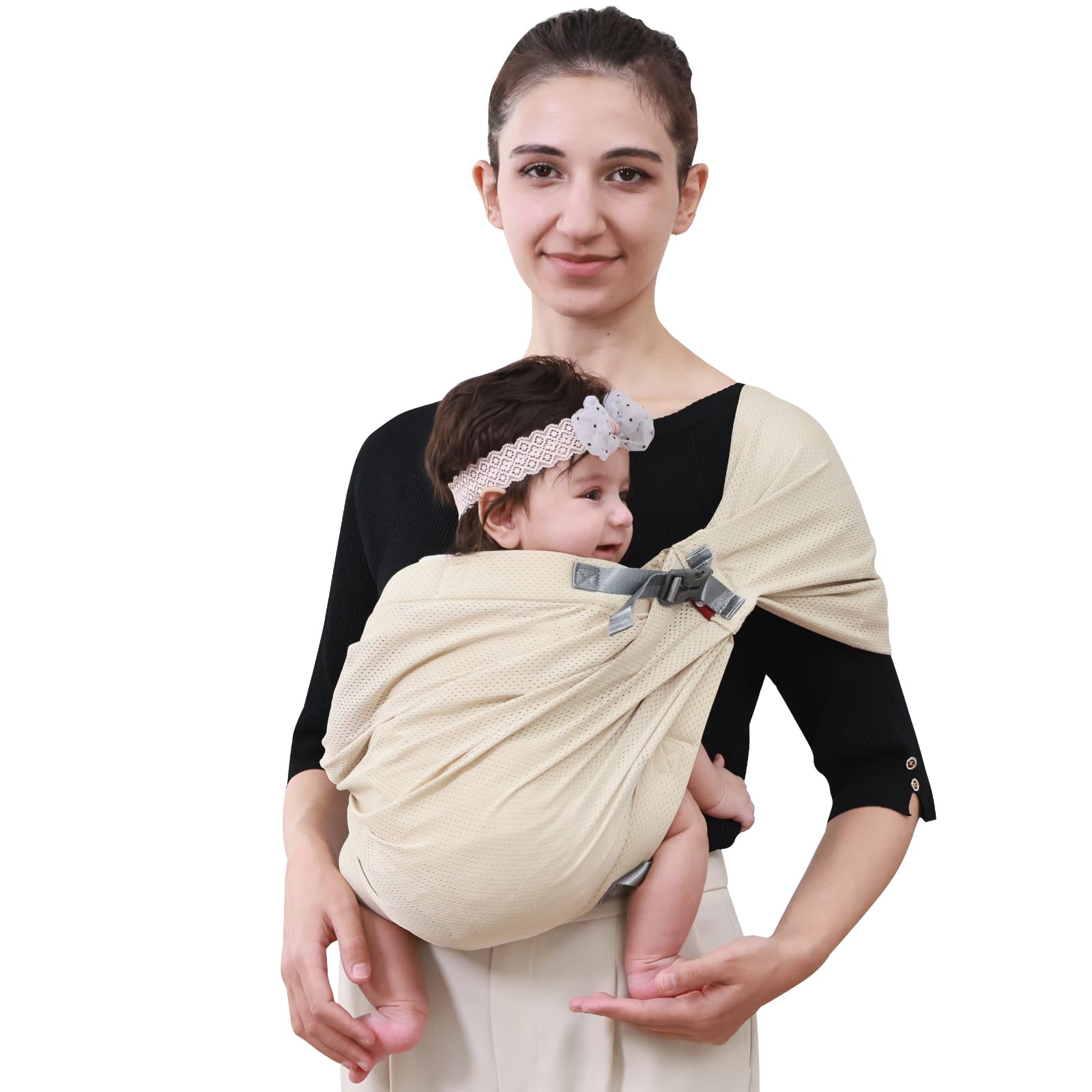 

Vrbabies Дышащий детский слинг для 3D-сетки, регулируемый, для ухода за ребенком, гибкий детский слинг-кенгуру для новых мам и подходит для обучения ходьбе ребенка