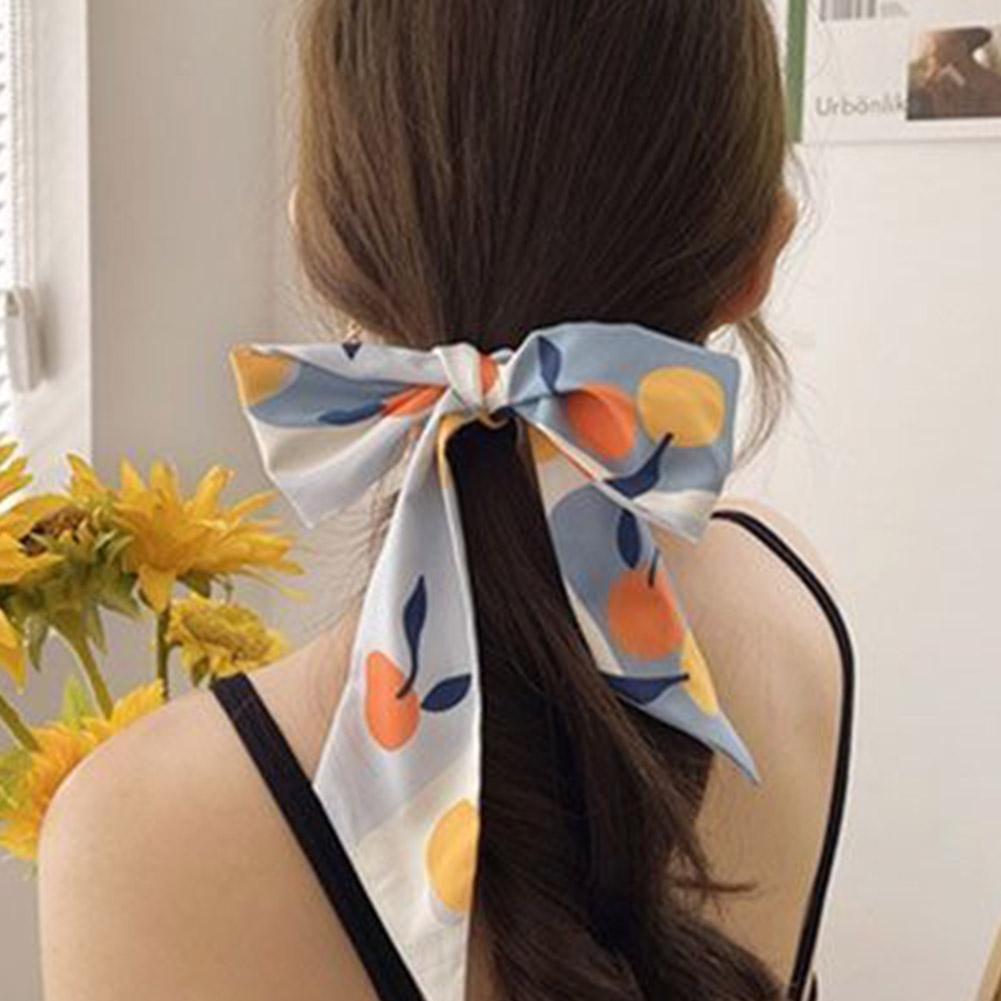 Long Hairband Skinny Neckerchief Women Hair Scarf Fashion Headband Cute Tie Scarves Silk Feel Luxury Print Bag Scarf For Ladies