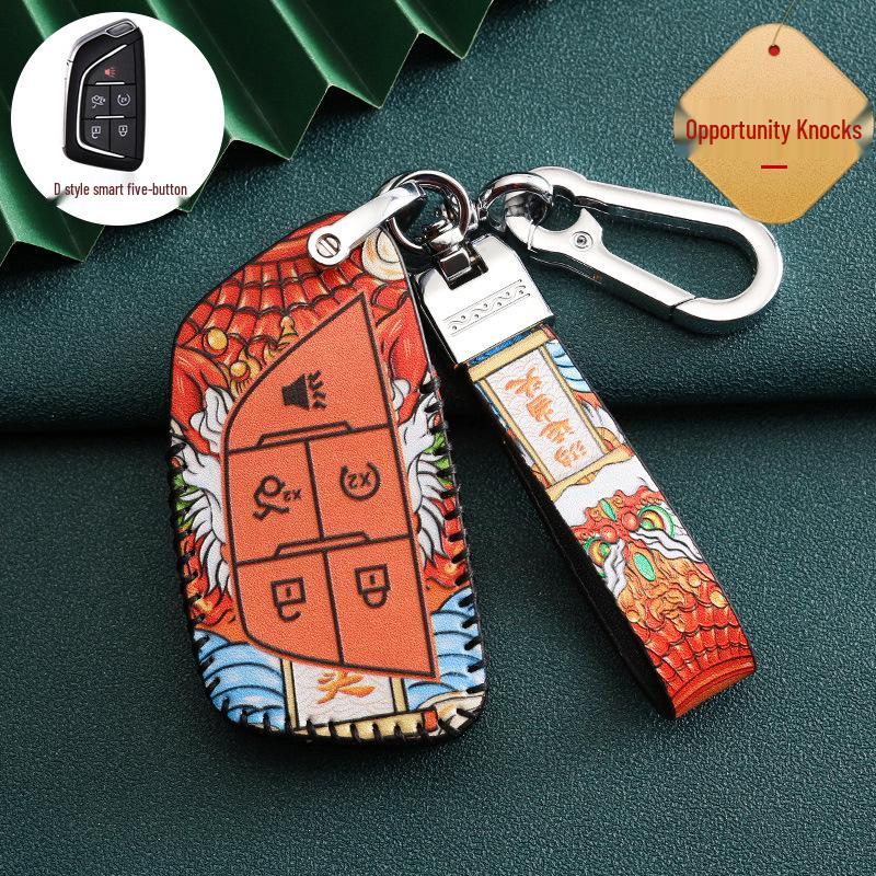 Cadillac Car Key Case for ATSL, XTS, XT5, XT4, CT6, XT6 - Stylish National Tide Design